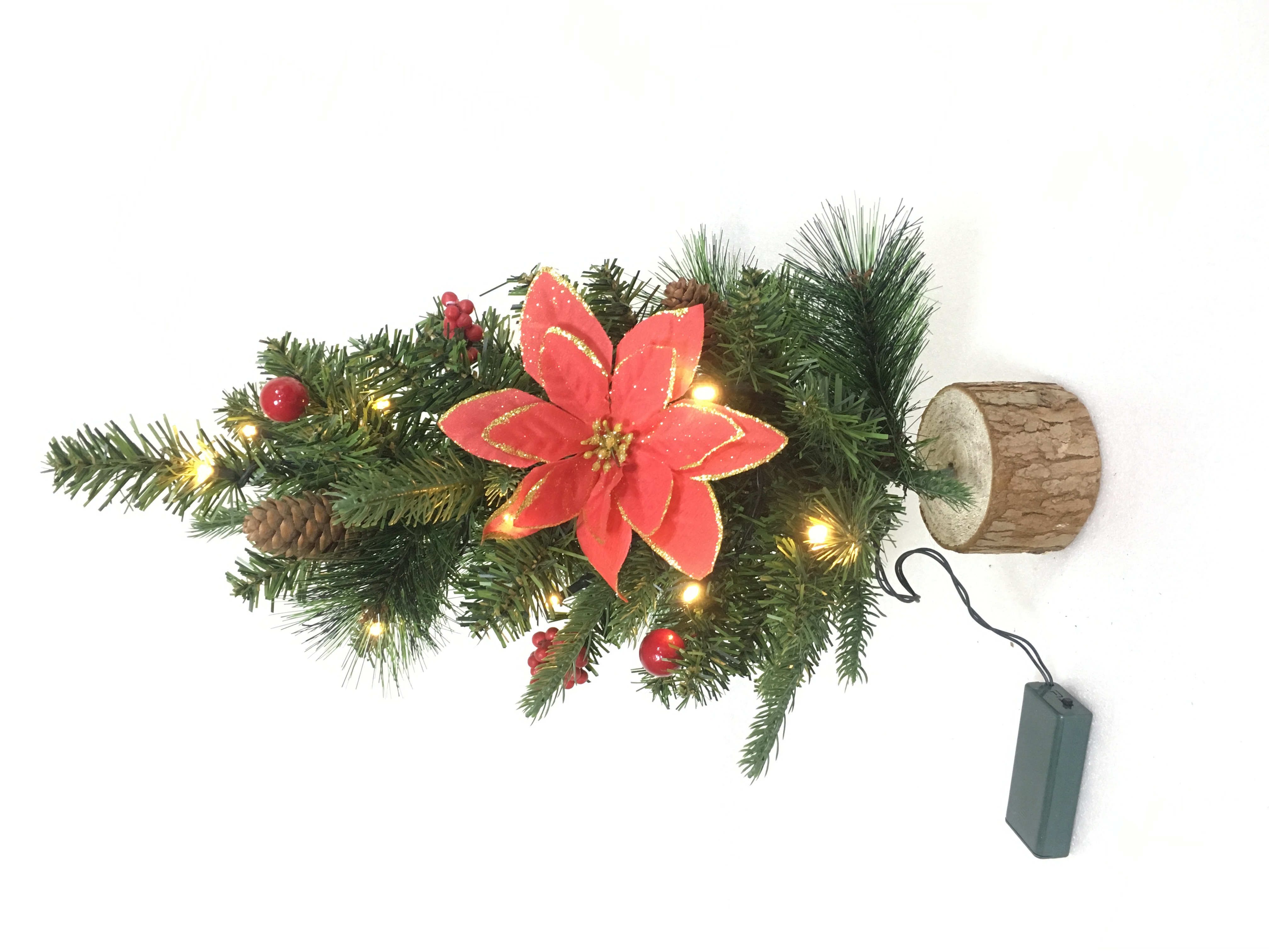 PVC PE Pine Needle Series božićno drvce-40CM male drvene glave i noge plus ukrasi